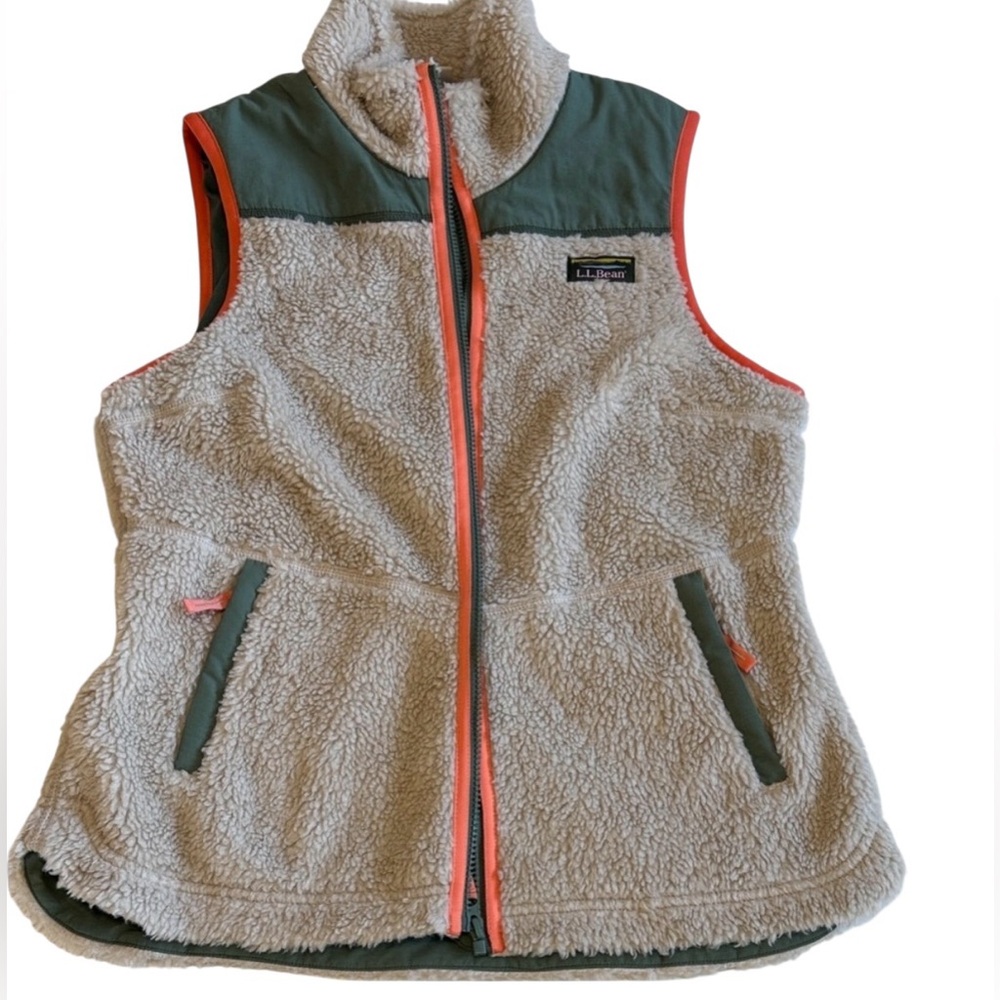 L.L. Bean Women’s Faux Sherpa Fleece Vest Size MP
